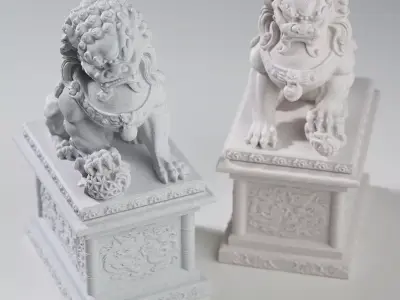  Stone Lion Storage Box 3D print model