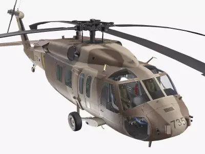 UH-60 Israel Basic Animation Low-poly 3D model