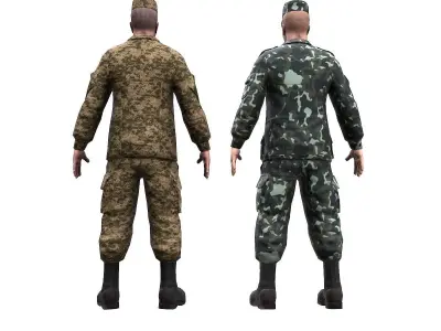 Soldiers UA Low-poly 3D model