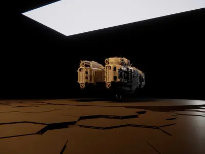 spacecraft Low-poly 3D model