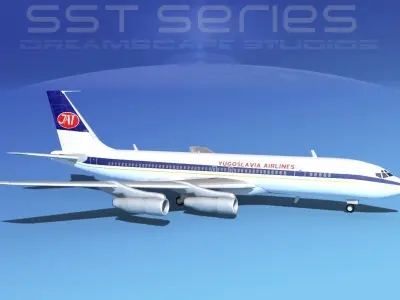 Boeing 707-320 SS JAT Yugoslavia  3D model