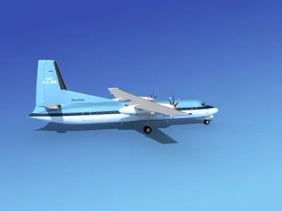 Fokker 50 KLM City Hopper 3D model
