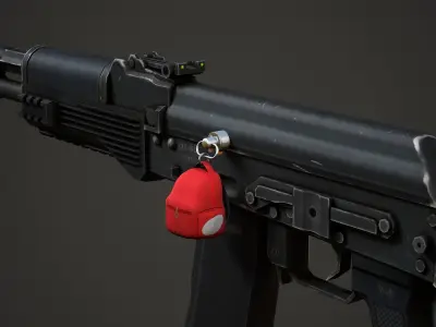 Backpack Weapon Charm - Low Poly Game Ready Low-poly 3D model