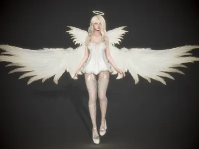 Angel Amelia Low-poly 3D model