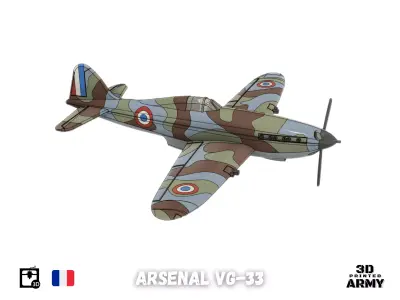 Arsenal VG-33 French warbird - STL files for 3D printing  3D print model