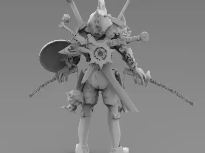 Warrior samurai 3D model