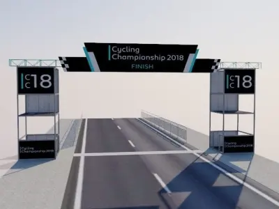 Finish line - Banner commercial Low-poly 3D model