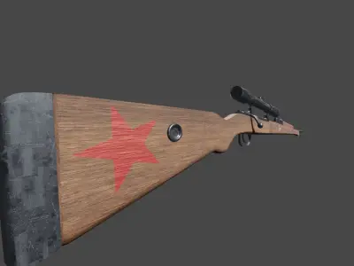 K98 Low-poly 3D model soldier with rifle Low-poly 3D model