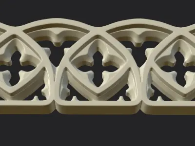 Gothic ornament 1 Low-poly 3D model