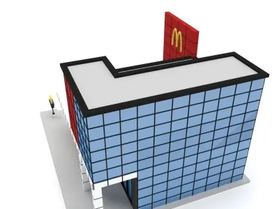 3D Low Poly McDonalds Building Low-poly 3D model
