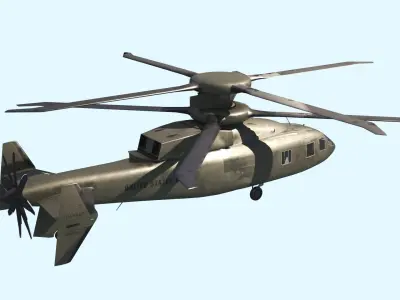 Sikorsky Boeing SB 1 Defiant helicopter Low-poly 3D model