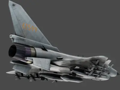 chengdu j 10 Aircraft 3D Model with Textures PBR Animated Low-poly 3D model