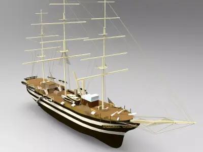 USS Constitution Ship 3D model