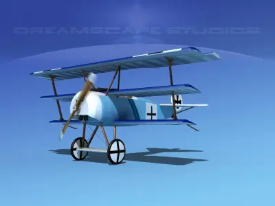 Fokker DR-1 Triplane V08 3D model