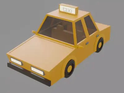 Taxi Car Free low-poly 3D model