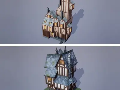 Medieval Fantasy Buildings Pack 02 Low-poly 3D model