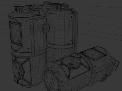 Cyber smoke grenade PBR Asset Low-poly 3D model Low-poly 3D model