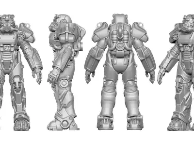 Fallout T60 Power Armor and Armor Station 3D print model