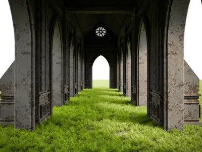 GOTHIC CASTLE BUILDING 11 Low-poly 3D model