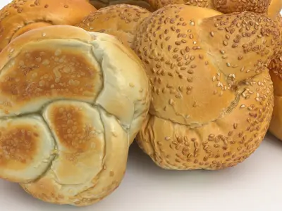 Sesame Knot Rolls 3D model