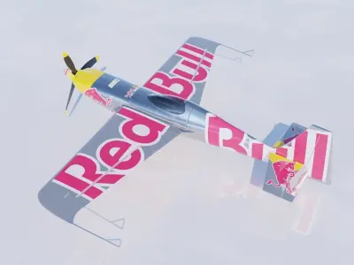High Quality Zivko Edge 540 Silver Red Bull Livery 3D model
