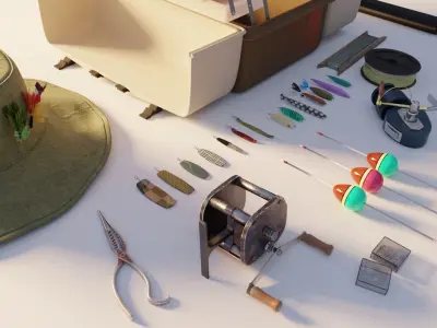 Fishing tackle pack 3D model