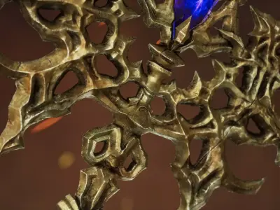 Blood Crystal Staff - Game ready 3D model Low-poly 3D model