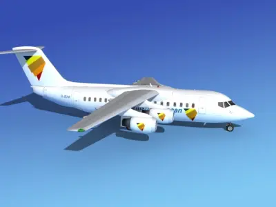 BAe 146-200 British European 3D model