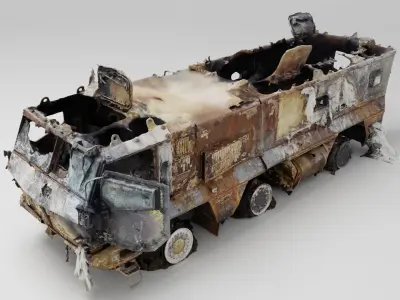 russian KAMAZ-63968 Typhoon-K destroyed by Ukrainian army 3D model
