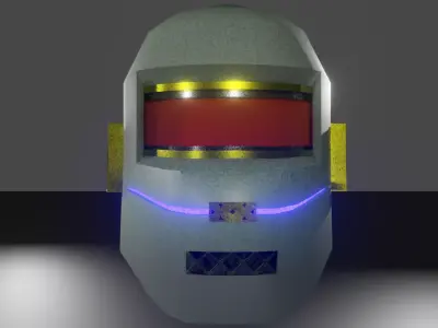 Sci-fi helmet Low-poly 3D model 10