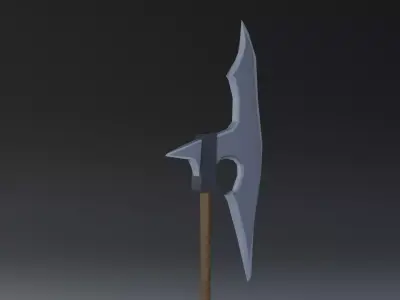 Halberd Low Poly 3D Model Low-poly 3D model