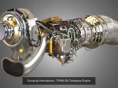 TP400-D6 Turboprop - PW100 Turboprop Engines 2 in 1 3D Model Collection