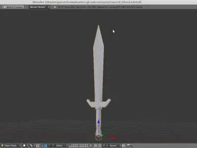 Runic Sword hand-painted asset Low-poly 3D model