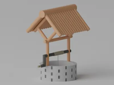 Medieval Stone Water Well 1 3D model