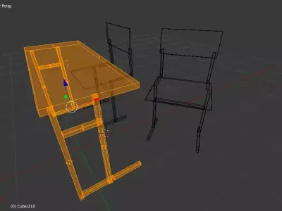 low-poly school chair Free low-poly 3D model