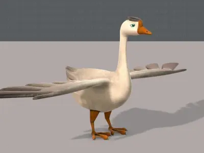 Duck V01 Low-poly 3D model