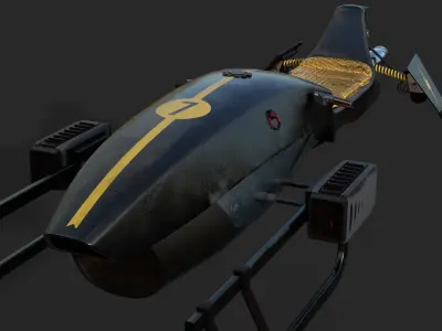 Space Bike Low-poly 3D model