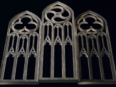 Medieval arch gothic portal 3D model