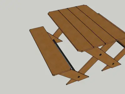 Outdoor Garden Bench Low-poly 3D model purchase