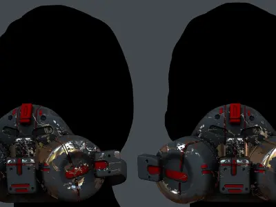 Gas mask helmet 3d model scifi Low-poly Low-poly 3D model