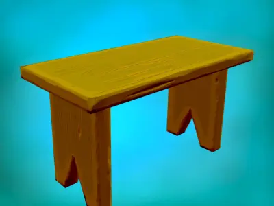 Outdoor Bench Free low-poly 3D model