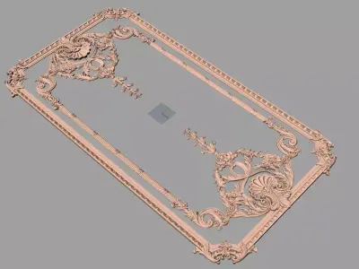 Door flower 3D relief STL Model for CNC woodworking carving E300 3D model