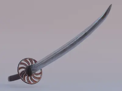 takatana samurai sword Free low-poly 3D model