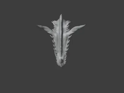 Beautiful dragon head made in Blender 3D 3D model
