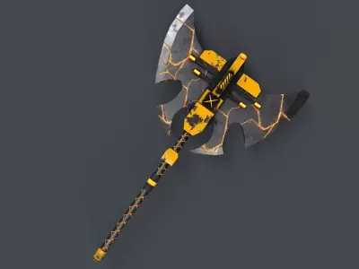 Sci-Fi Axe V4 - 02 Low-poly 3D model