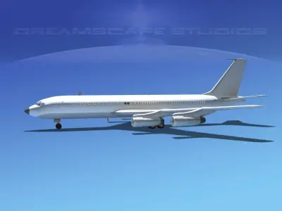 Boeing 707 Unmarked 1 3D model