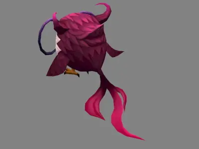Cartoon bird - owl Low-poly 3D model