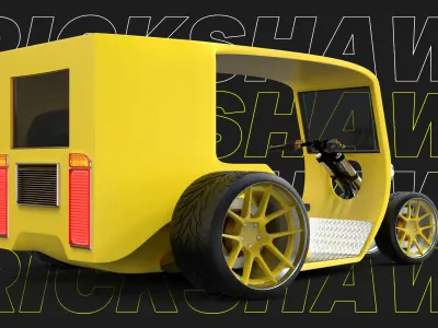 Hot Rod Rickshaw Low-poly 3D model