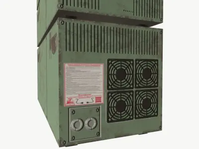 Radio server Low-poly 3D model