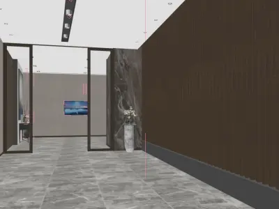 Luxury Hotel Corridor or Hallway 3D model